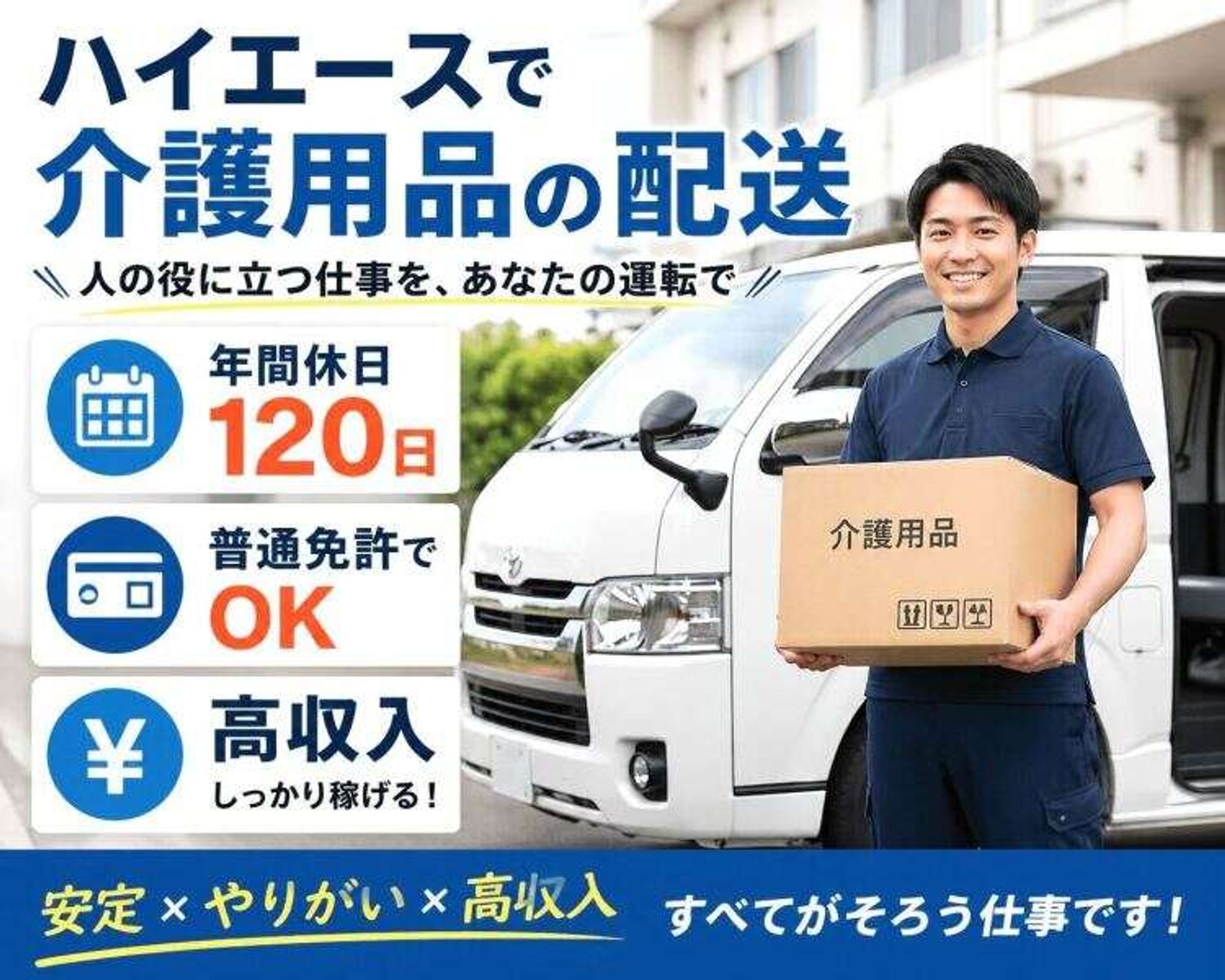 完全週休二日◎平均年収400万円以上◎介護用品の配送と組立の3枚目の画像